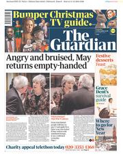 The Guardian (UK) Newspaper Front Page for 15 December 2018