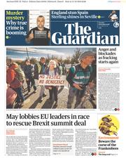 The Guardian (UK) Newspaper Front Page for 16 October 2018