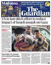 The Guardian (UK) Newspaper Front Page for 16 October 2023