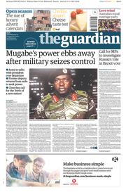 The Guardian (UK) Newspaper Front Page for 16 November 2017