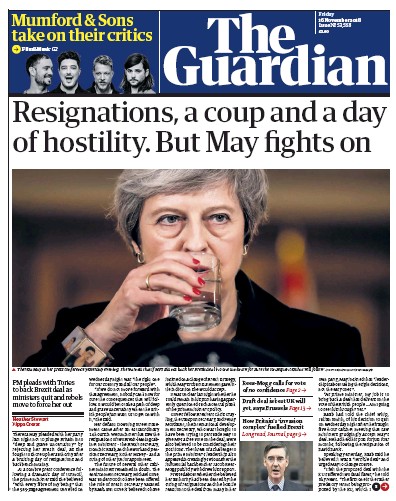 The Guardian Newspaper Front Page (UK) for 16 November 2018