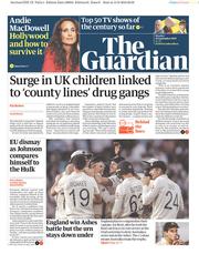 The Guardian (UK) Newspaper Front Page for 16 September 2019