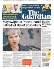 The Guardian (UK) Newspaper Front Page for 18 July 2019
