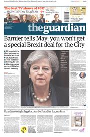 The Guardian (UK) Newspaper Front Page for 19 December 2017
