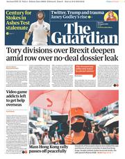The Guardian (UK) Newspaper Front Page for 19 August 2019