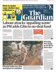 The Guardian (UK) Newspaper Front Page for 1 August 2019