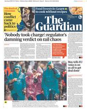 The Guardian (UK) Newspaper Front Page for 20 September 2018