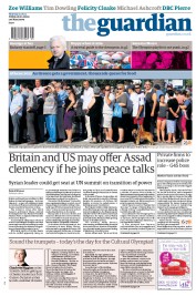 The Guardian Newspaper Front Page (UK) for 21 June 2012