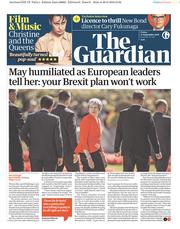 The Guardian (UK) Newspaper Front Page for 21 September 2018