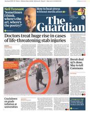 The Guardian (UK) Newspaper Front Page for 22 October 2018