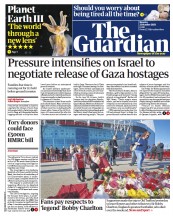 The Guardian (UK) Newspaper Front Page for 23 October 2023