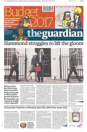 The Guardian (UK) Newspaper Front Page for 23 November 2017