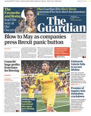 The Guardian (UK) Newspaper Front Page for 23 January 2019