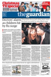 The Guardian Newspaper Front Page (UK) for 24 December 2010