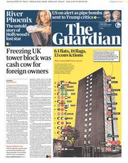 The Guardian (UK) Newspaper Front Page for 25 October 2018