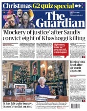 The Guardian (UK) Newspaper Front Page for 25 December 2019