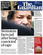 The Guardian (UK) Newspaper Front Page for 25 February 2020