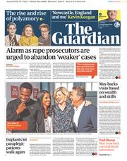 The Guardian (UK) Newspaper Front Page for 25 September 2018