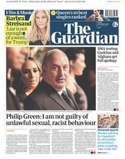 The Guardian (UK) Newspaper Front Page for 26 October 2018
