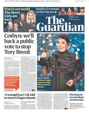 The Guardian (UK) Newspaper Front Page for 26 February 2019