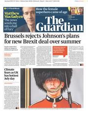 The Guardian (UK) Newspaper Front Page for 26 July 2019