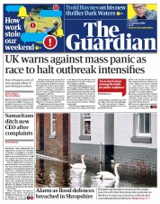 The Guardian (UK) Newspaper Front Page for 27 February 2020