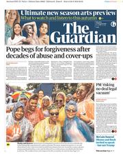 The Guardian (UK) Newspaper Front Page for 27 August 2018