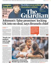 The Guardian (UK) Newspaper Front Page for 28 June 2019