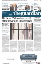 The Guardian (UK) Newspaper Front Page for 29 November 2017
