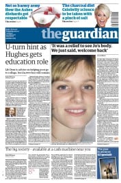The Guardian Newspaper Front Page (UK) for 29 December 2010