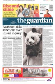 The Guardian (UK) Newspaper Front Page for 29 December 2017