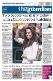 The Guardian (UK) Newspaper Front Page for 29 April 2011