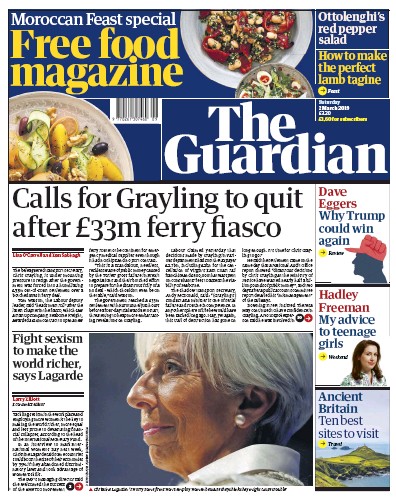The Guardian Newspaper Front Page (UK) for 2 March 2019
