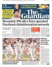 The Guardian (UK) Newspaper Front Page for 2 August 2019