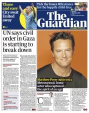 The Guardian (UK) Newspaper Front Page for 30 October 2023