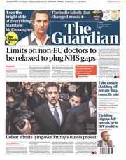 The Guardian (UK) Newspaper Front Page for 30 November 2018