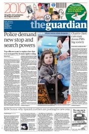 The Guardian Newspaper Front Page (UK) for 30 December 2010