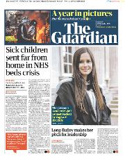 The Guardian (UK) Newspaper Front Page for 30 January 2020