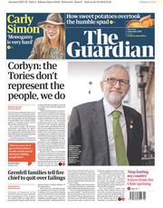 The Guardian (UK) Newspaper Front Page for 31 October 2019