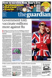 The Guardian (UK) Newspaper Front Page for 31 December 2010