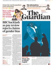 The Guardian (UK) Newspaper Front Page for 31 January 2018