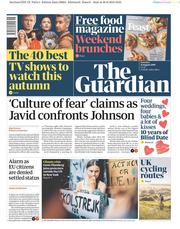 The Guardian (UK) Newspaper Front Page for 31 August 2019