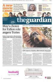 The Guardian (UK) Newspaper Front Page for 3 November 2017