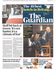 The Guardian (UK) Newspaper Front Page for 3 November 2018