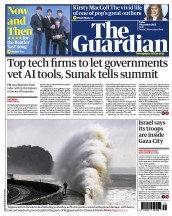 The Guardian (UK) Newspaper Front Page for 3 November 2023