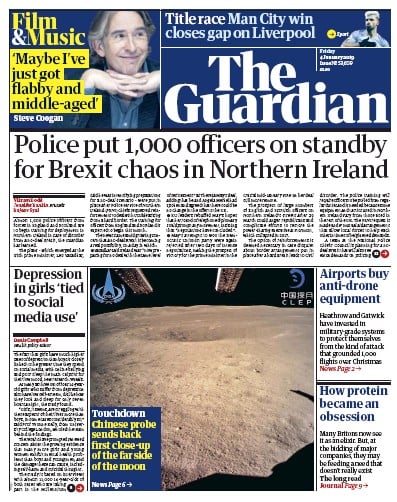 The Guardian Newspaper Front Page (UK) for 4 January 2019