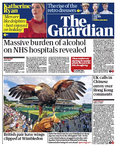 The Guardian Newspaper Front Page (UK) for 4 July 2019