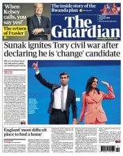 The Guardian (UK) Newspaper Front Page for 5 October 2023