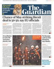 The Guardian (UK) Newspaper Front Page for 5 November 2018