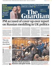 The Guardian (UK) Newspaper Front Page for 5 November 2019